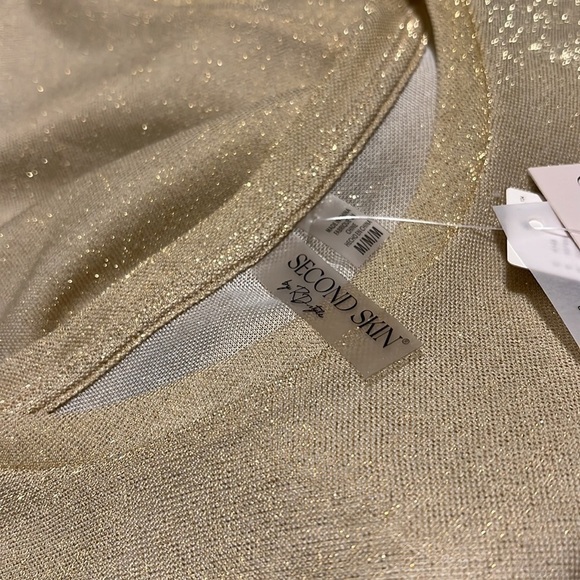 Second Skin by RD Style Rossie Gold Shimmer Bodysuit NWT Size M - Picture 6 of 8